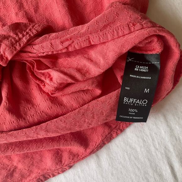 Buffalo by David Bitton Women’s Short Sleeve Tank Top Blouse Size M, Pink - Picture 6 of 8